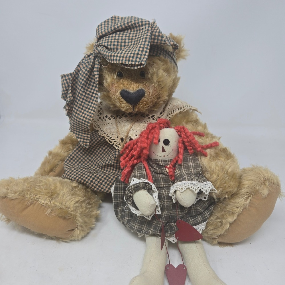 Marcia Sebastian Inspirations Rachael & Raggedy Annie Artist Teddy Bear Rag Doll